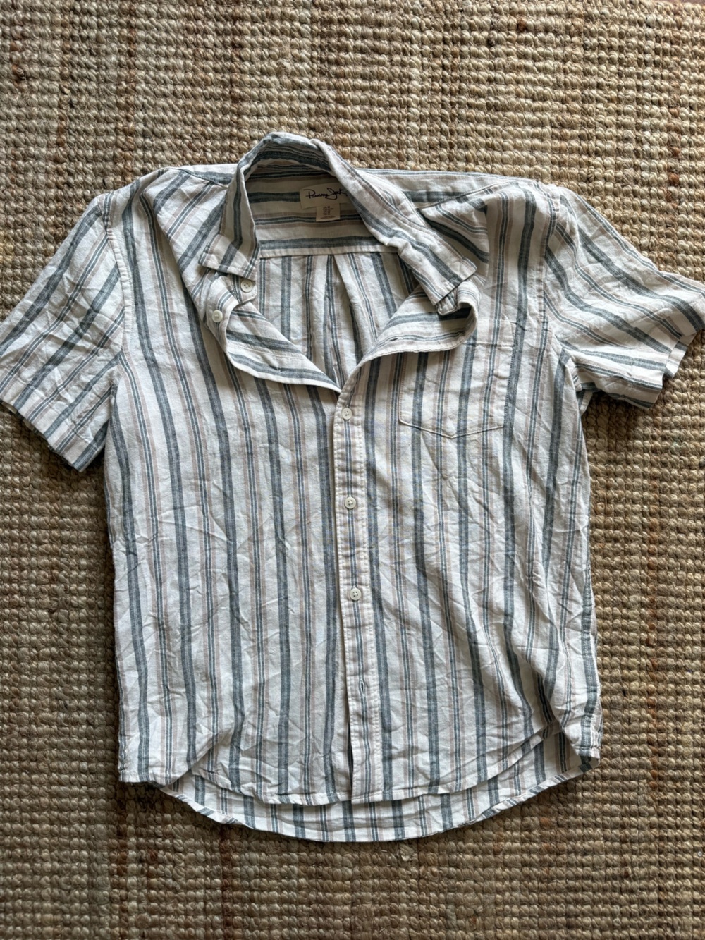 Panama Jack Linen-Blend Striped Button-Up — Men’s M